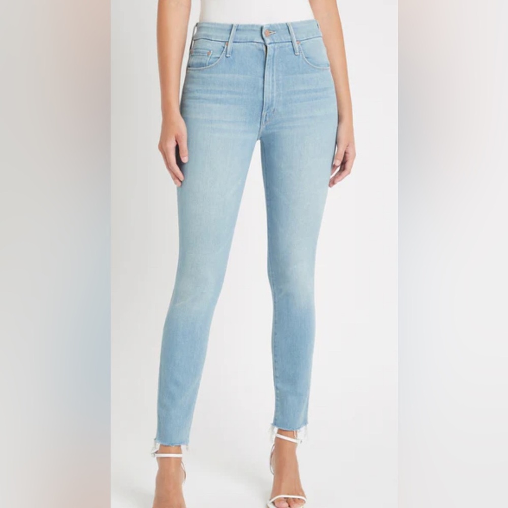 MOTHER The Looker Ankle Fray Jeans | Hold My Hand (Light Blue Wash) | Size 24